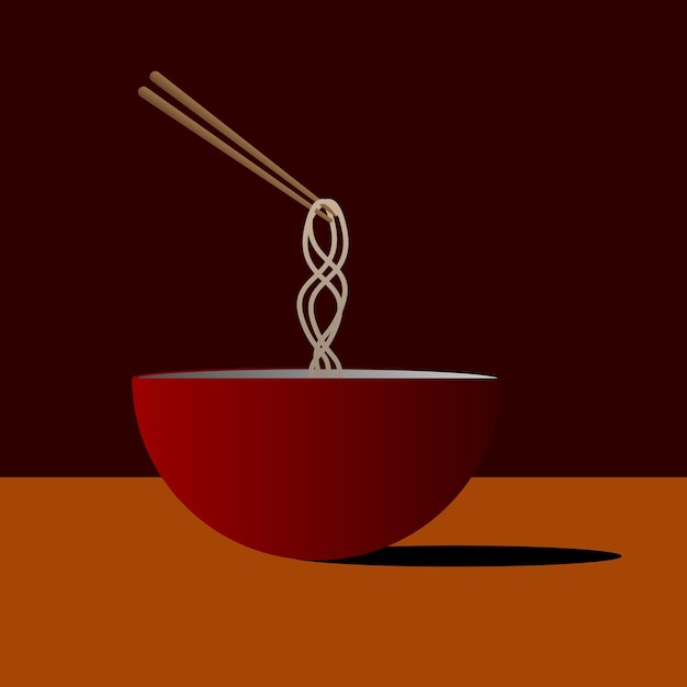 Noodles Bowl Vector Design Flat