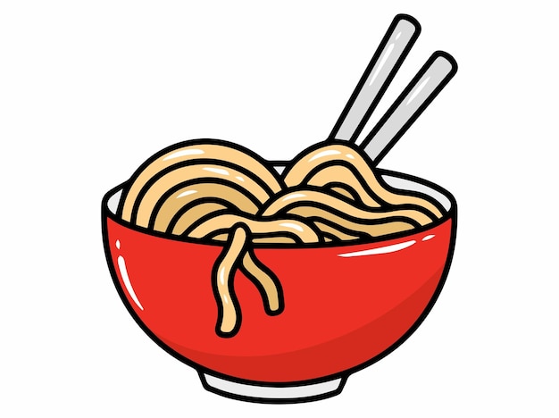 Noodles Fast Food Clipart Illustration