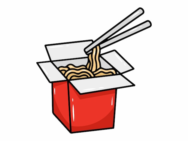 Noodles Fast Food Clipart Illustration