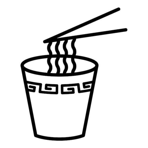 Vector noodles icon for graphic and web design bowl of noodles icon