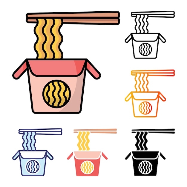 Noodles icon vector on trendy design