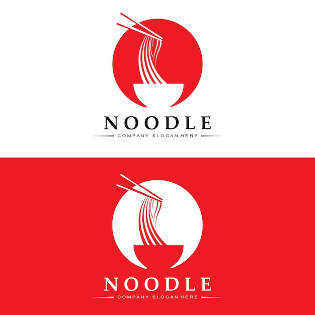 Noodles Logo Asian Food Vector Design Geschikt voor Ramen Noodle-winkels en restaurants