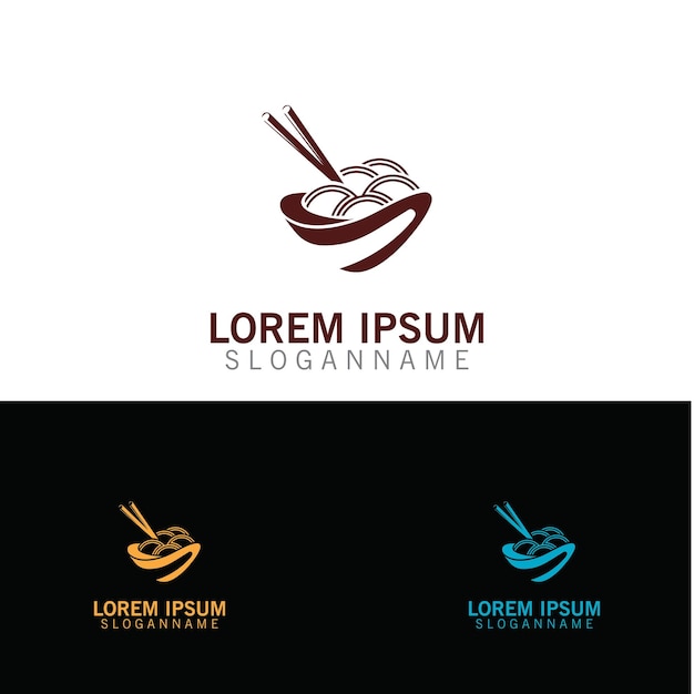 Noodles logo design image food restaurant business template