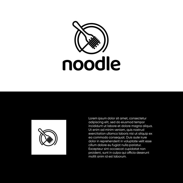 Noodles logo ontwerp vector ramen restaurant logo concept
