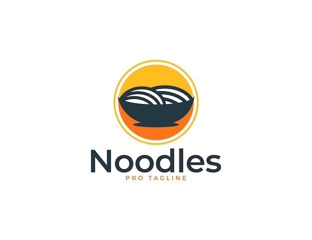 Noodles with bowl logo illustration template