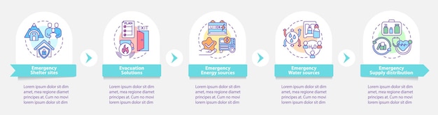 Noodplan bevat ronde infographic sjabloon