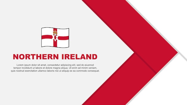 Noord-Ierland Vlag Abstracte Achtergrond Ontwerpsjabloon Noord-Ierland Onafhankelijkheidsdag Banner Cartoon Vector Illustratie Noord-Ierland Cartoon