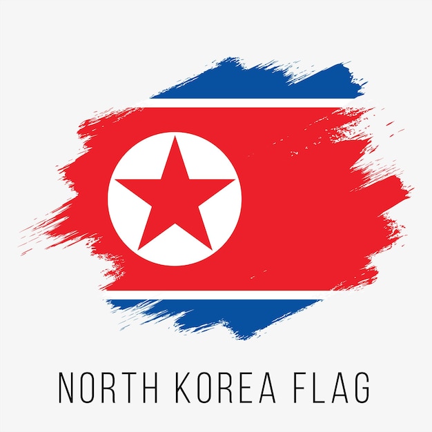 Noord-Korea Vector Vlag. Vlag van Noord-Korea voor Onafhankelijkheidsdag. Grunge Noord-Korea Vlag