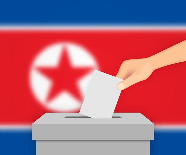 Noord-korea verkiezing banner achtergrond sjabloon voor uw ontwerp