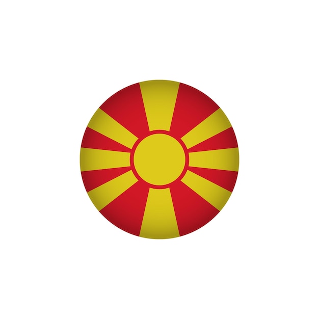 Vector noord-macedonië europa vlagpictogram europese land omcirkelde vlag stock vector graphics element