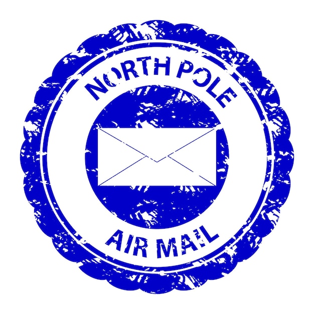 Vector noordpool luchtpost rubberen postzegel kerstman levering