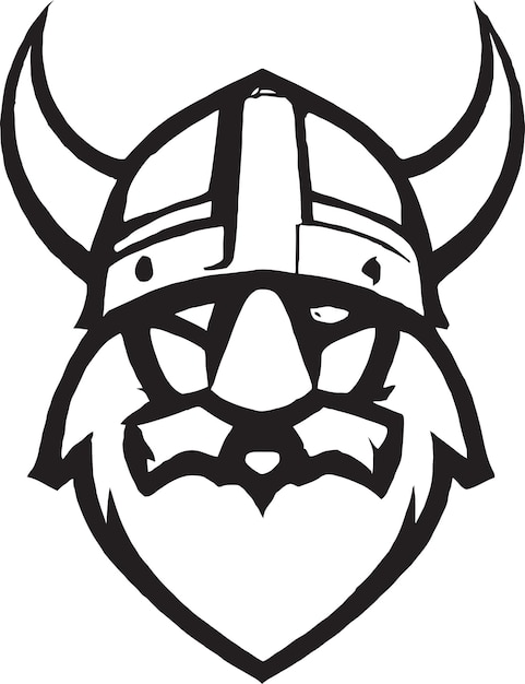 Noordse berserker met baard en gehoornde helm vector logo