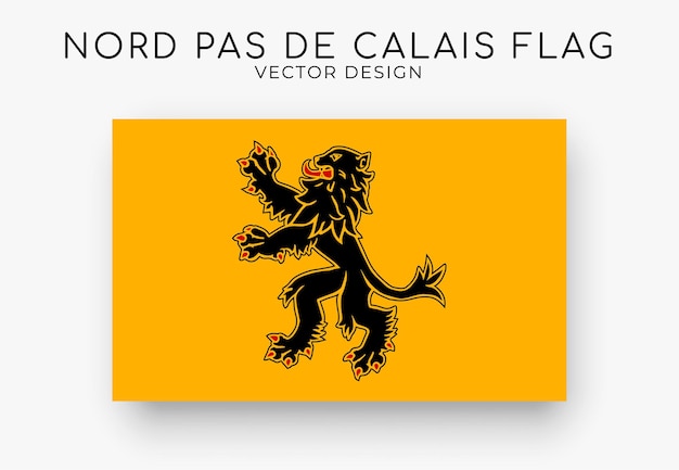 Nord Pas de Calais vlag Gedetailleerde vlag op witte achtergrond Vector illustratie