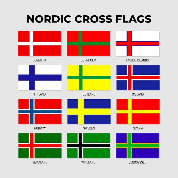 Nordic Countries Flag Design Template