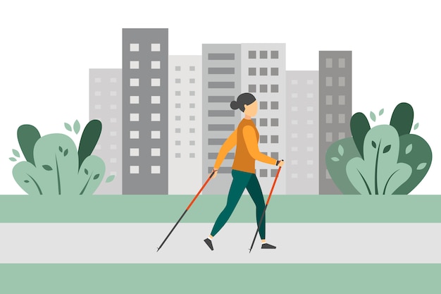 Vector nordic walking.