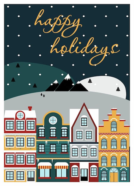 Vector nordic winter greeting card