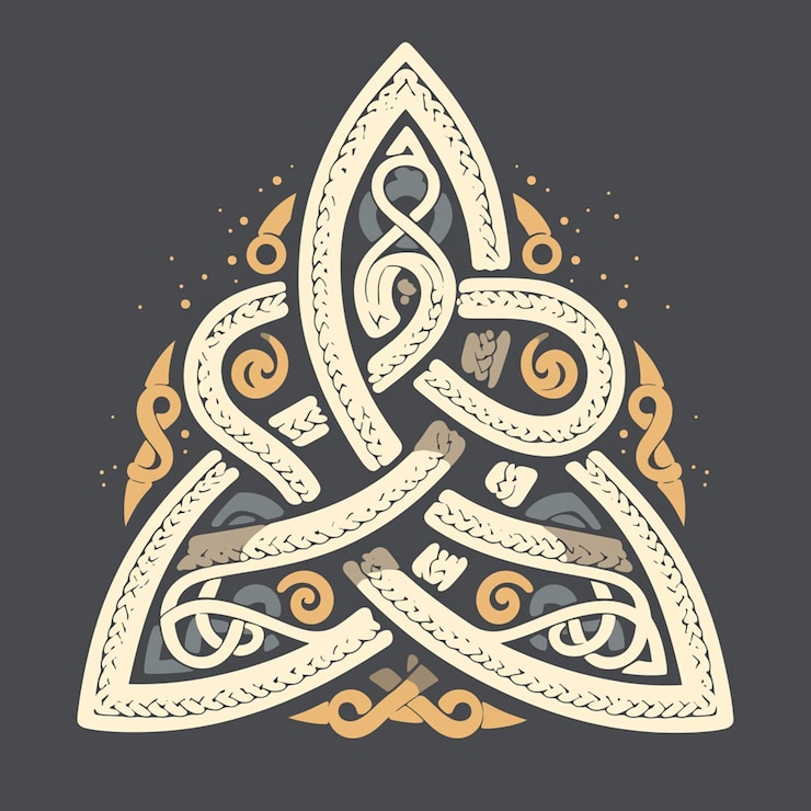 Vector norigae pendants with intricate knots