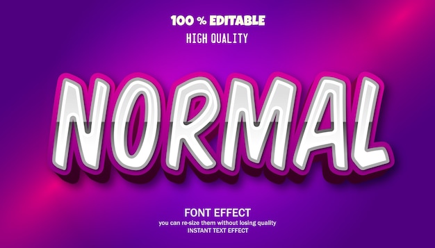 Normaal teksteffect, bewerkbaar lettertype