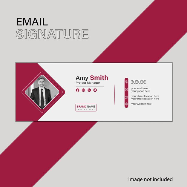 ベクトル 新年のための通常の電子メール署名デザイン