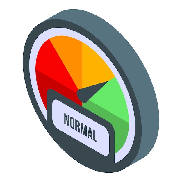 Normale kredietscore-indicatorpictogram Isometrisch van normale kredietscore-indicator vectorpictogram voor webontwerp geïsoleerd op een witte achtergrond