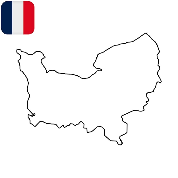 Карта Нормандии, регион Франции, векторная иллюстрация