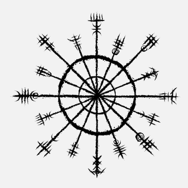 Norse viking brush symbol circles