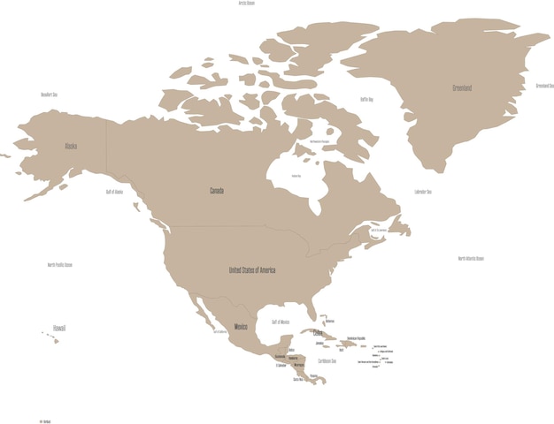 ベクトル 北米の地図