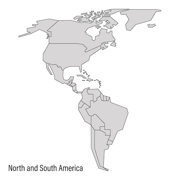 Вектор Карта северной и южной америки