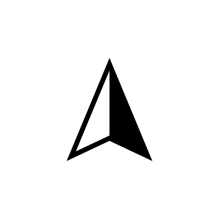 Vector north arrow icon on white background in flat vector abstract concept