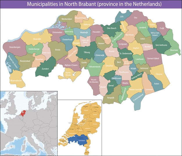 Vettore il brabante settentrionale è una provincia dei paesi bassi