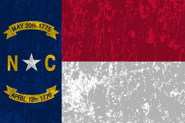 North Carolina staat grunge vlag Vector illustratie