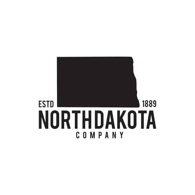 North Dakota staat kaart overzicht logo ontwerp