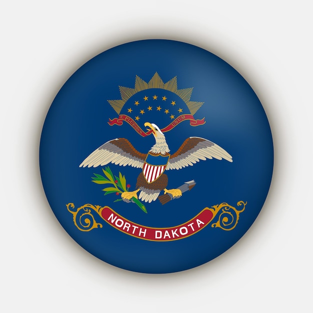 Illustrazione vettoriale della bandiera dello stato del dakota del nord
