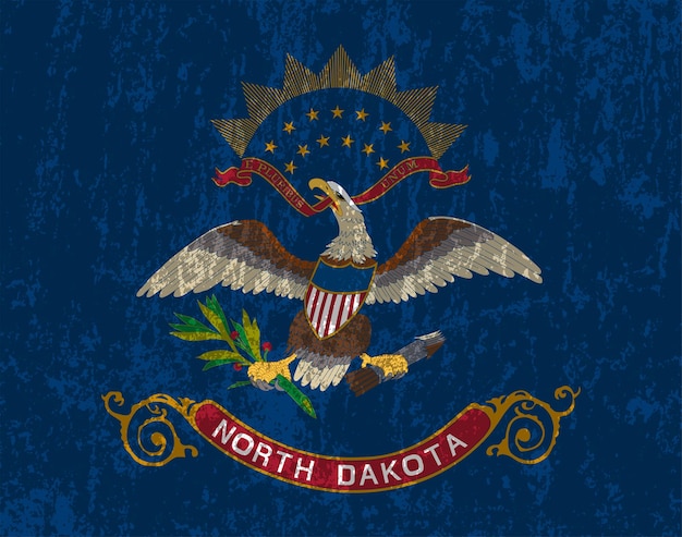 Vector north dakota state grunge flag vector illustration