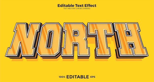 North editable text effect in modern trend style