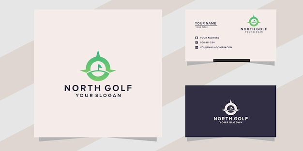 North golf-logo en visitekaartjesjabloon