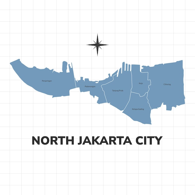 North Jakarta city map illustration Map of cities in Indonesia