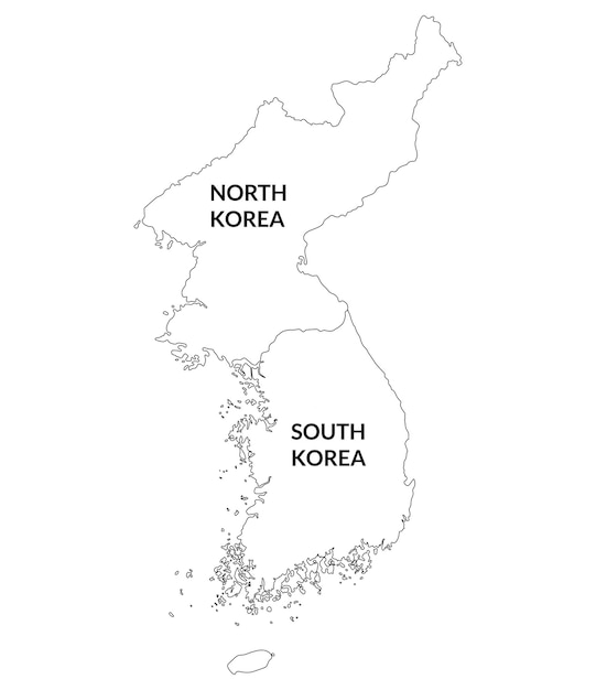 ベクトル 北朝鮮と南朝鮮の地図 韓国の地図