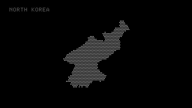 Vector north korea dot map