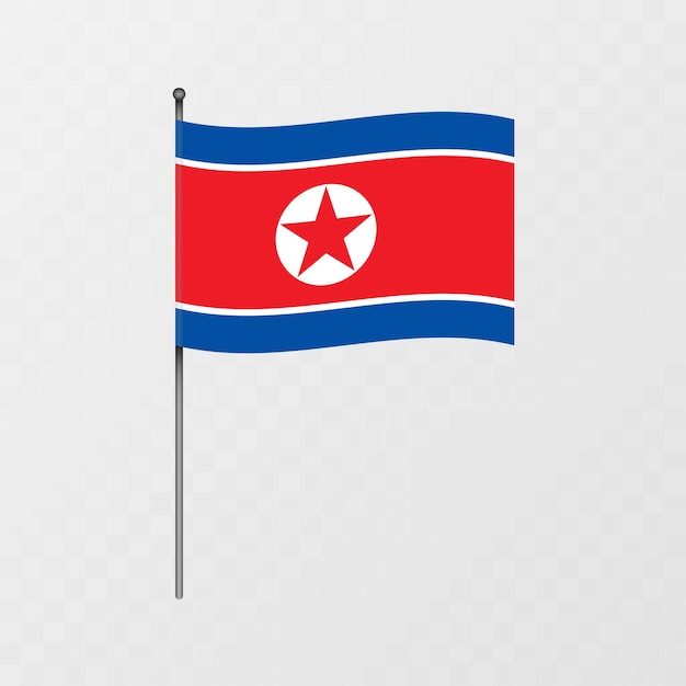 北朝鮮の国旗の柱のベクトルイラスト