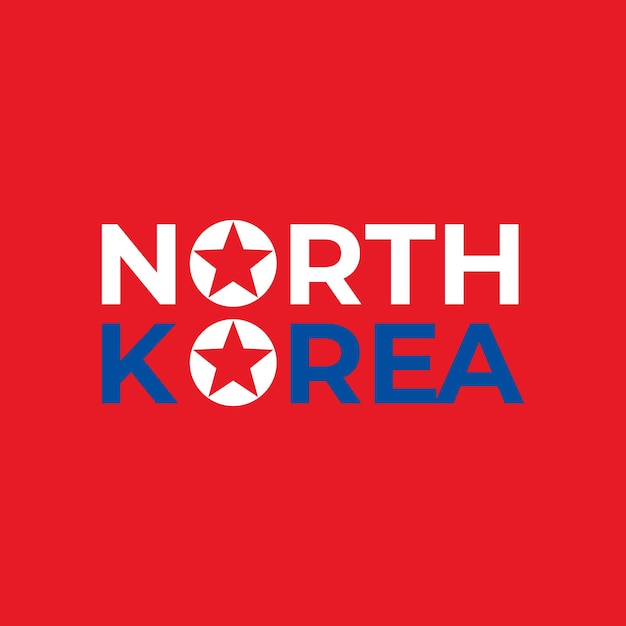 North korea flag logo design template