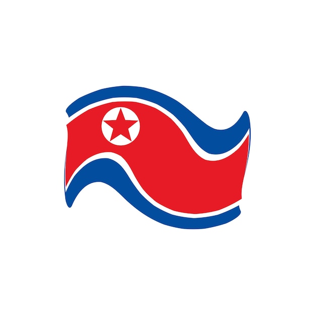 Modello di design del logo della bandiera della corea del nord