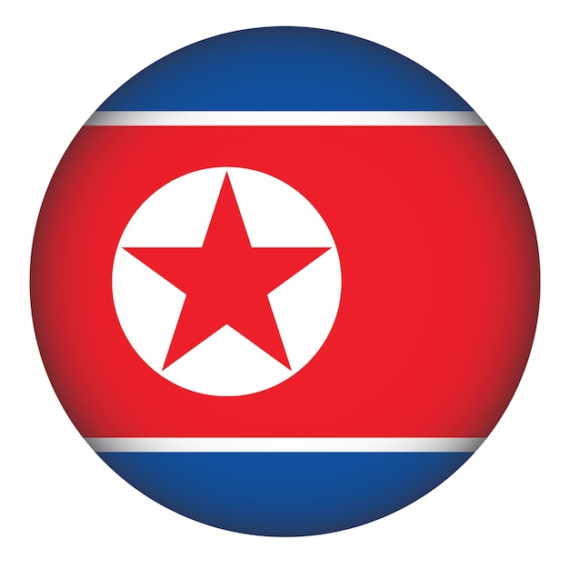 North korea flag round shape