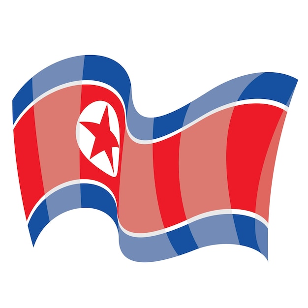 north korea flag in vector