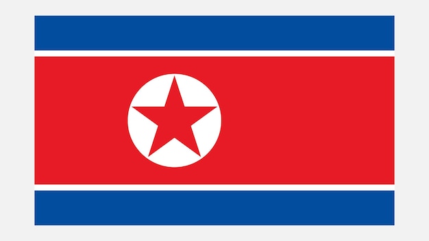 Vector north korea flag with original color