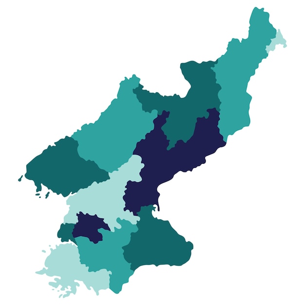 Vector north korea map map of north korea in administrative provinces