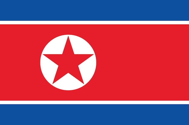 Vector north korea national flag