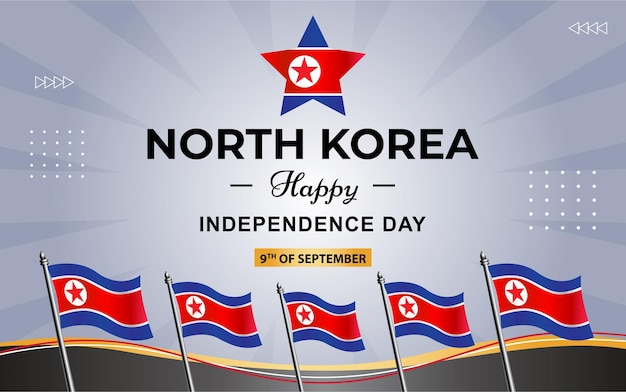 Vector north korea poster banner for independence day