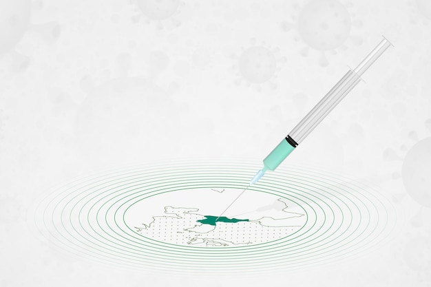 North korea vaccination concept vaccine injection in map of north korea vaccine and vaccination against coronavirus covid19