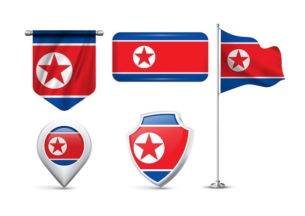 北朝鮮の旗セット